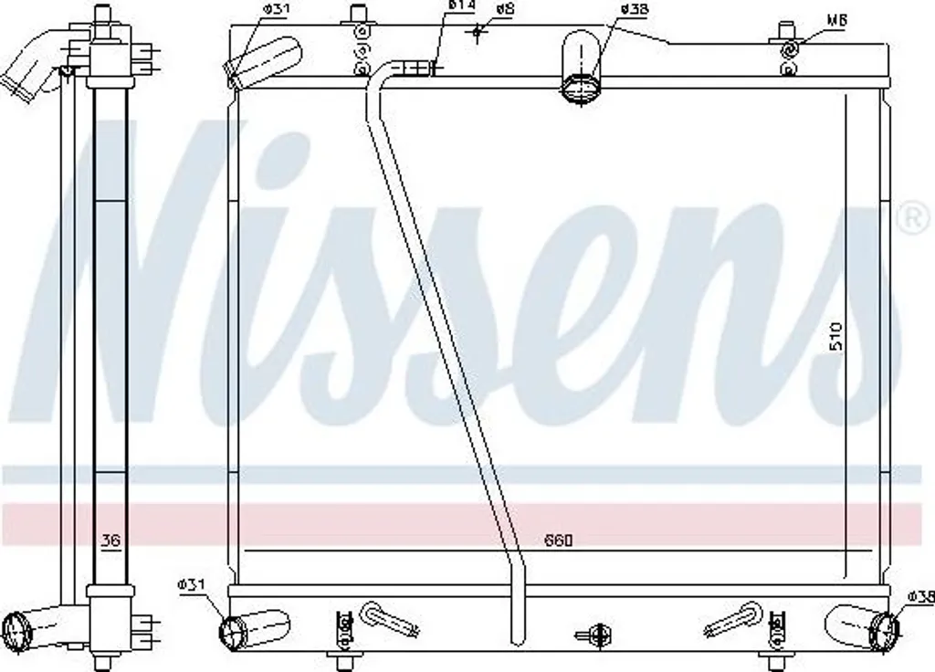 NISSENS 646912 Radiateur moteur haute résistance OE 1640030170 Toyota