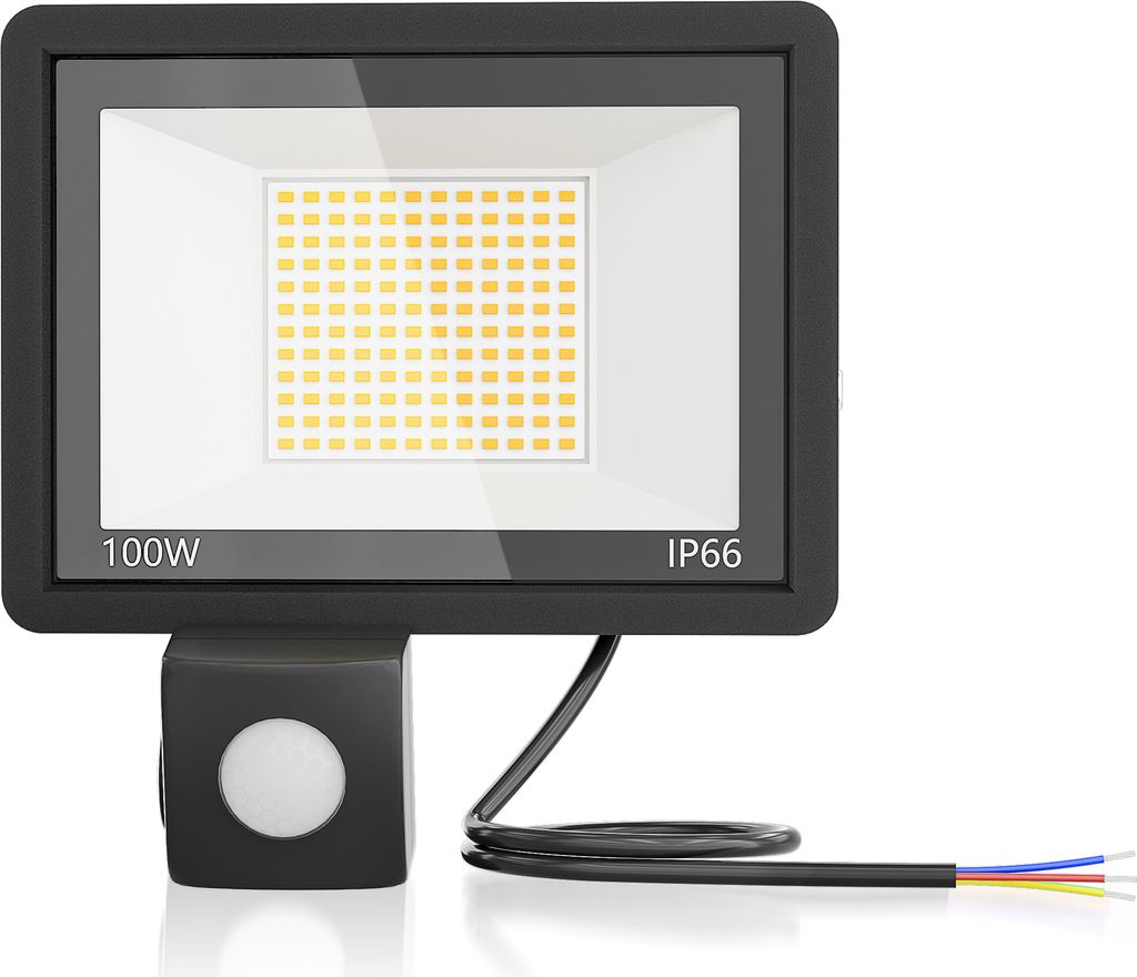 LARS360 Außenstrahler 100W Warmweiß mit Bewegungssensor - Produktbild 