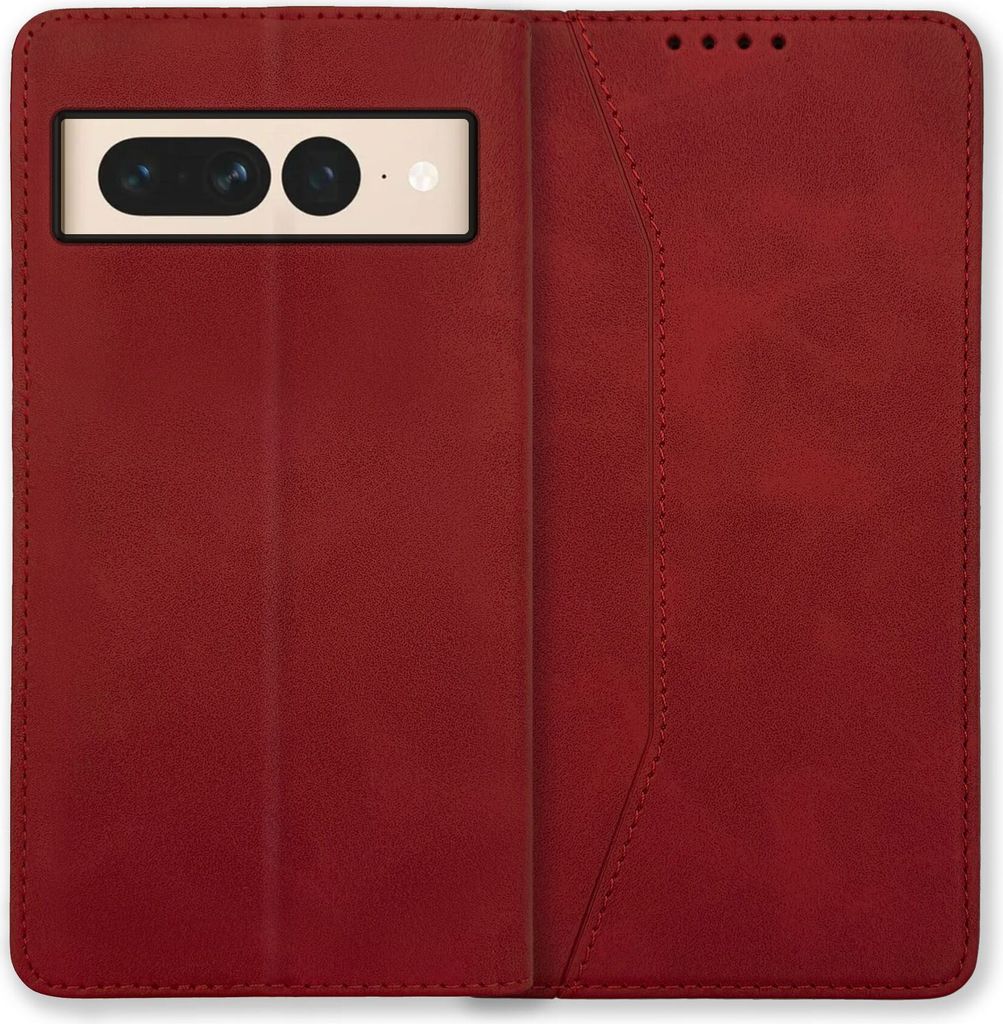 Bookstyle 'Premium' Schutzhülle Klapphülle Schutztasche Etui Cover für Google Pixel 7 pro - Rot