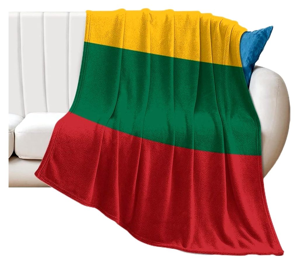 Überwurfdecken mit litauischer Flagge, Nationalflaggen, flauschige Decken für Büro-Nickerchen, leicht und warm, Flanelldecke für Couch, Bett, Sofa