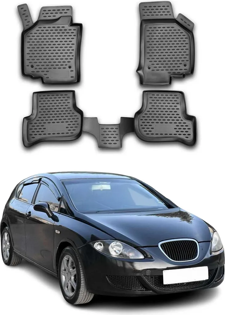 Tappetini in Gomma TPE Seat Leon (05-12) - Kit 4 Pezzi Nero