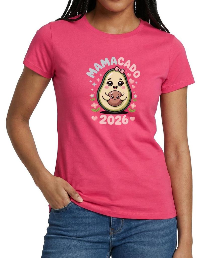 Spreadshirt Geschenk Schwangerschaft | Mamacado Muttertag Frauen T-Shirt, XL, Azalea