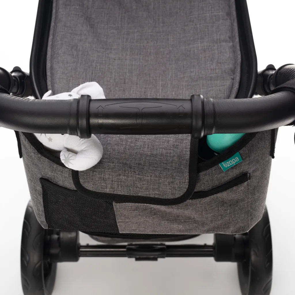 Sac de rangement pour poussette Plus gris avec fixations velcro solides - 4