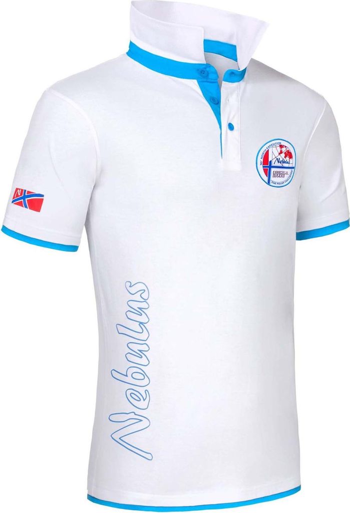 Nebulus Poloshirt SHIP Herren, Shirt, Sweatshirt, Polo, P4001 - Herren, weiß-malibu, M