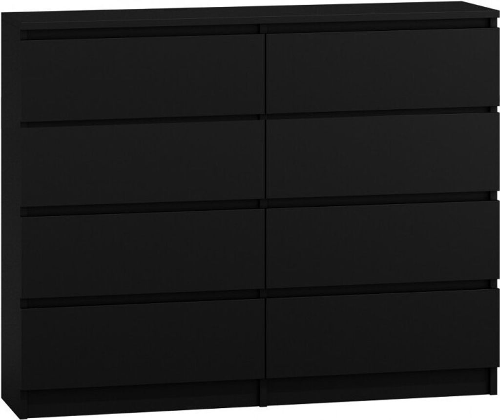 Roe Furniture | Kommode - 8 Schubladen - 120 cm - Schwarz - Produktbild