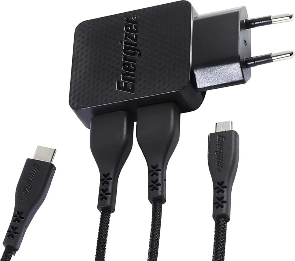 Chargeur Secteur Energizer HardCase Ultra Résistant + 2 Câbles Inclus - 13