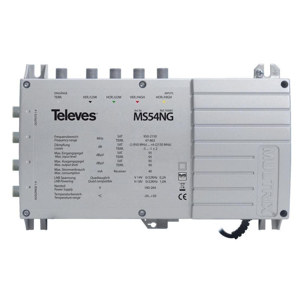 Televes MS54NG - Kabel-Splitter-/Verbinder - 950 - 2300 MHz Produktbild 