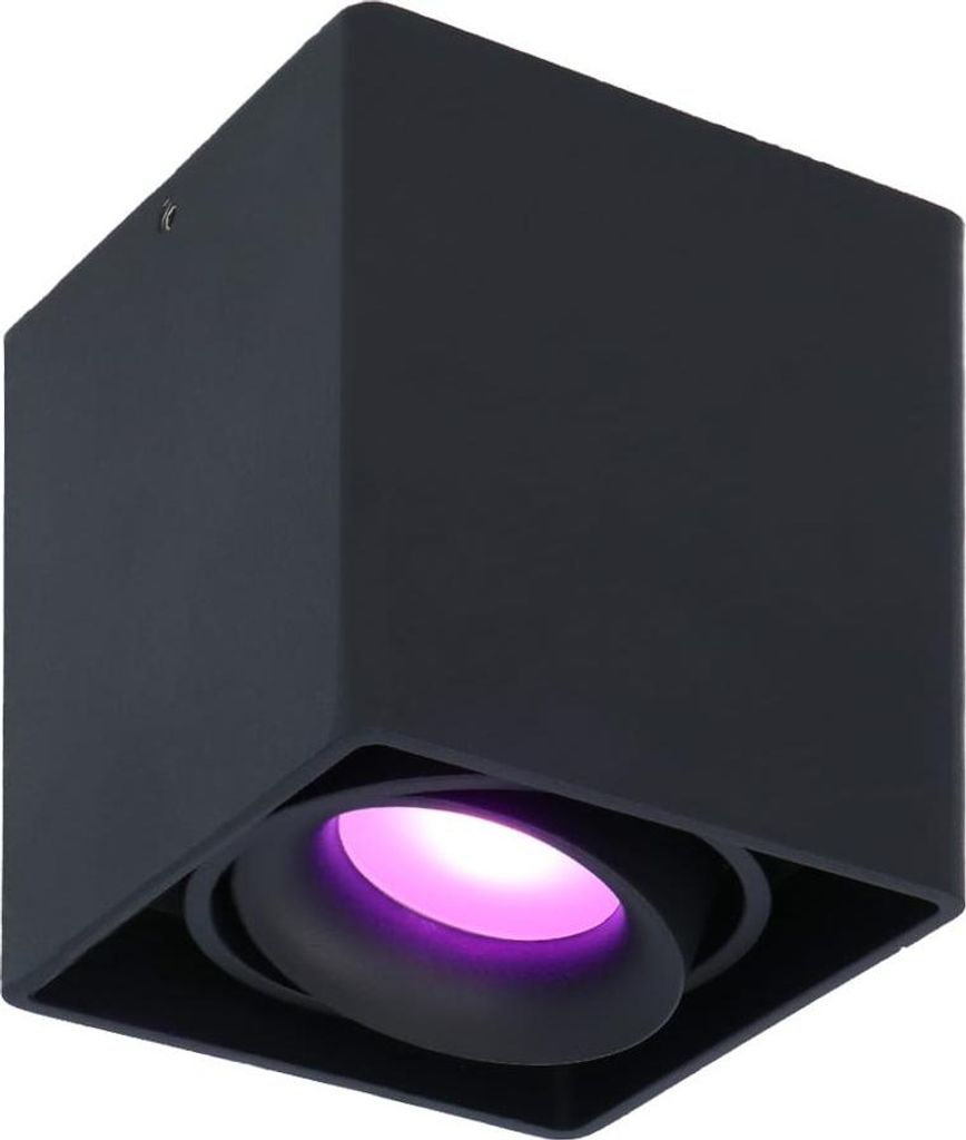 hoftronic Smart Aufbaustrahler GU10 5.5W RGBWW Schwarz Schwenkbar Wifi Bluetooth