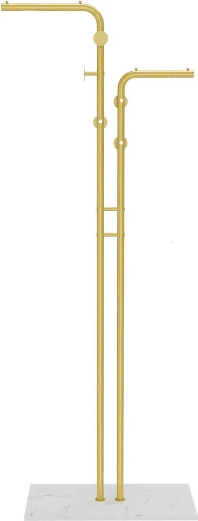 Portant à vêtements pour chambre et entrée - Penderie dorée double rail