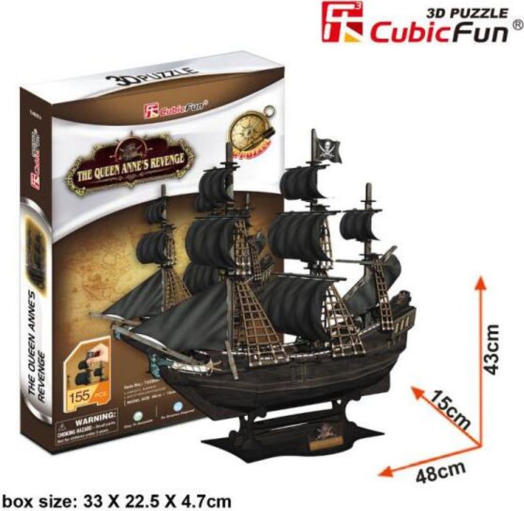 CUBICFUN Piratenschiff Queen Anne's Revenge 3D Puzzle 180 Teile