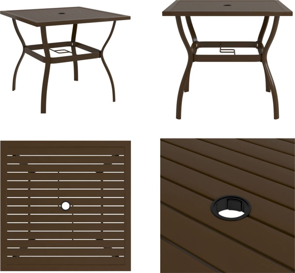 vidaXL Gartentisch Braun 81,5x81,5x72 cm Stahl - Gartentisch - Gartentische - Tisch - Tische