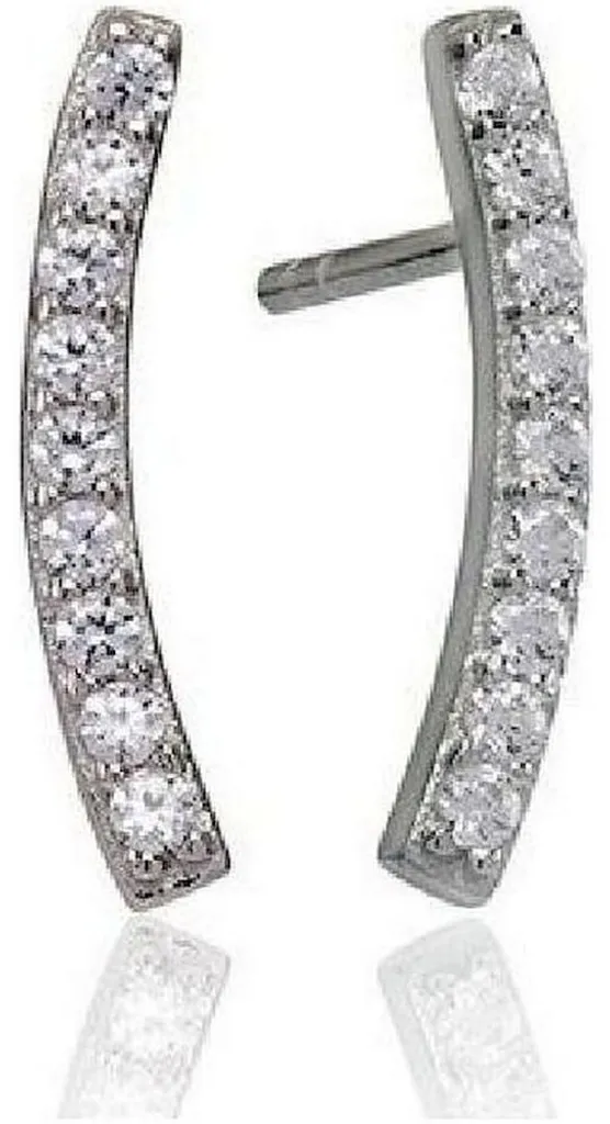 Boucles d'oreilles créoles en argent et oxydes de zirconium Fucino