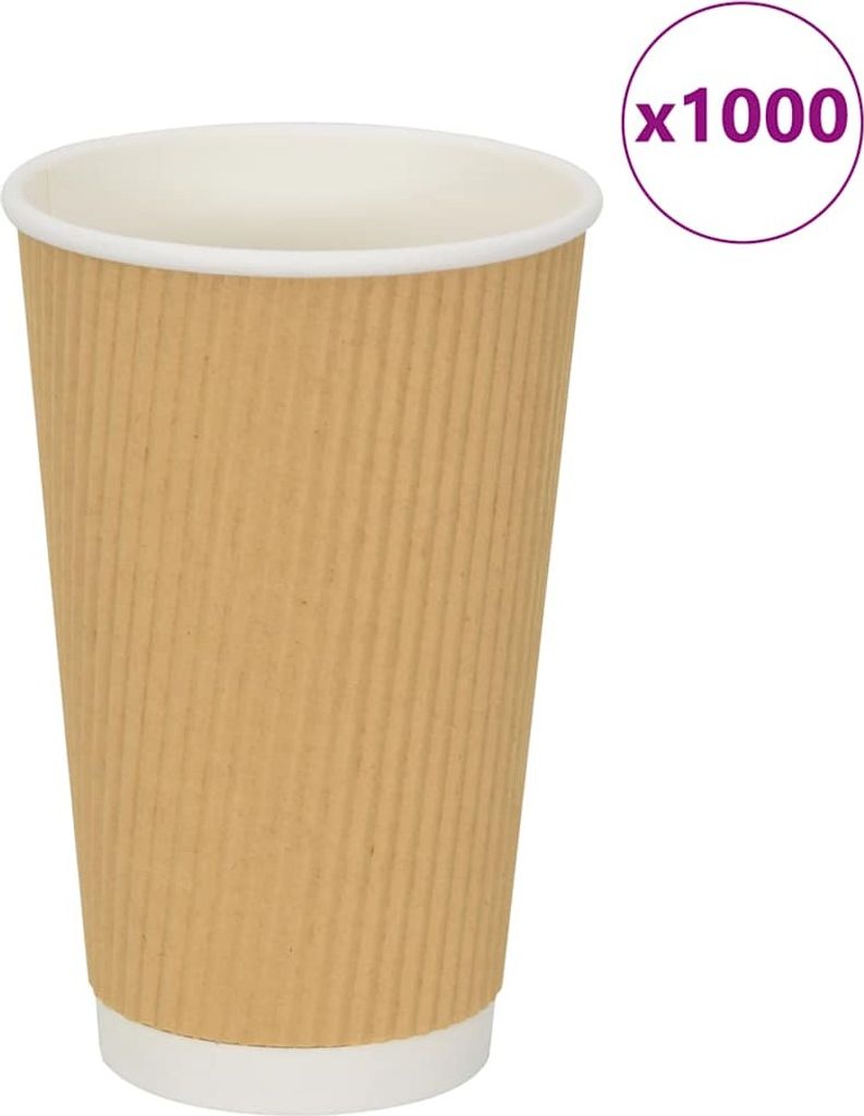 Pappbecher 500 Stk. 16oz 400ml Braun