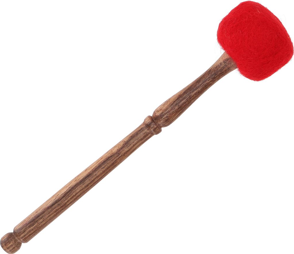 Chakra Klöppel für Klangschalen, Gongs - 21 cm - Rot/Wurzelchakra Muladhara, Holz,Filz, Klangschalen