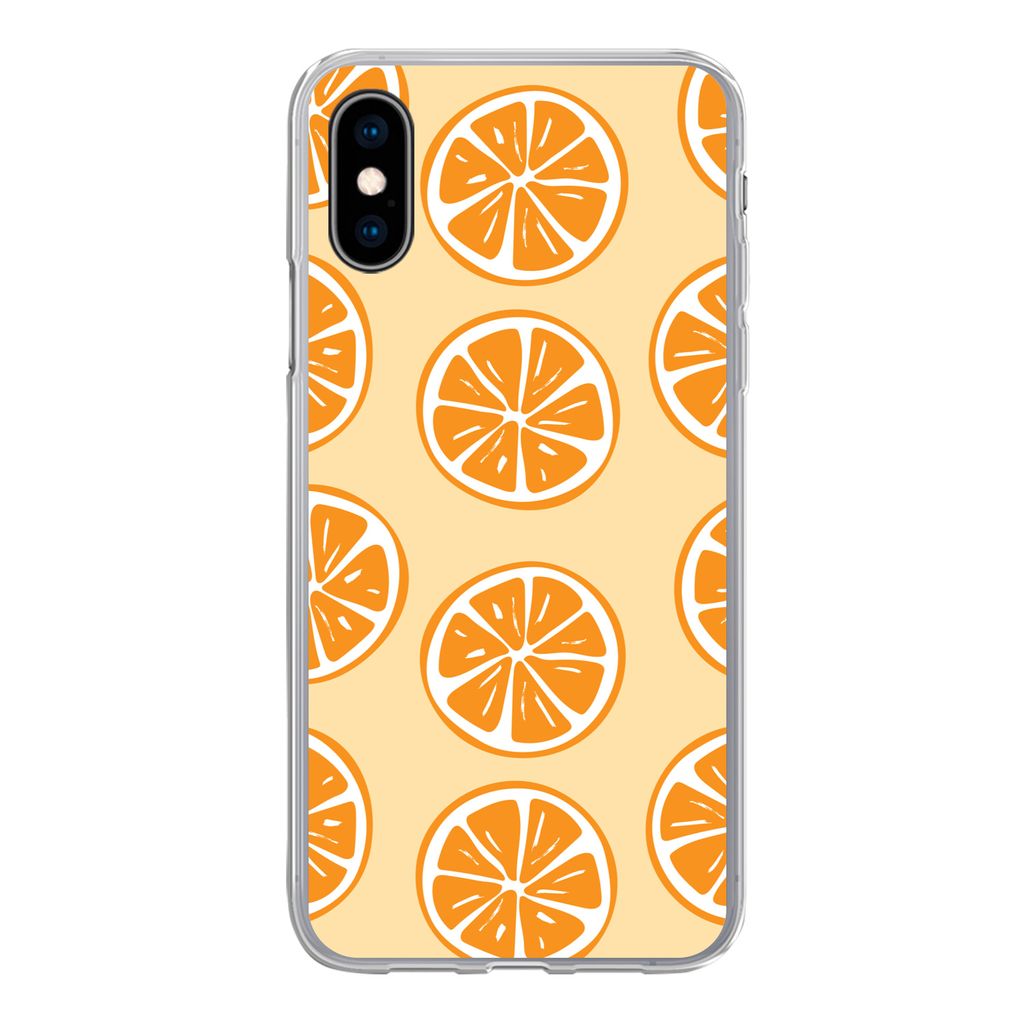 MuchoWow Handyhülle Schutzhülle Hülle für iPhone X Obst - Orange - Tropisch Silikon Softcase Handy Hülle - Handyhülle