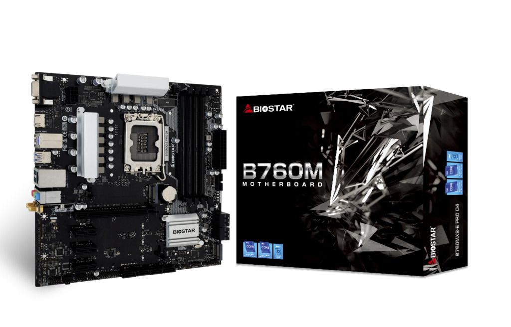 Biostar B760MX2-E Pro D4, moederbord, B760, socket 1700, Productafbeelding 