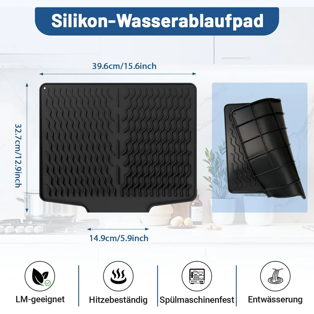 Tapis Égouttoir Anti-Humidité en Silicone pour Éviter l'Eau Stagnante - 2