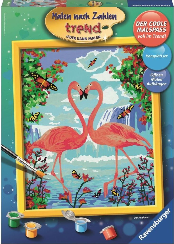 Malen nach Zahlen - Jeder kann malen (Mal-Sets), Bildgröße: 24 x 30 cm Flamingo Love