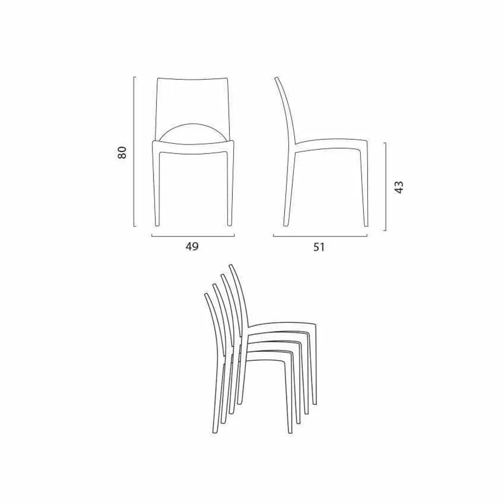 Table d'Extérieur et 4 Chaises Love en Polypropylène Vert Durable - 8