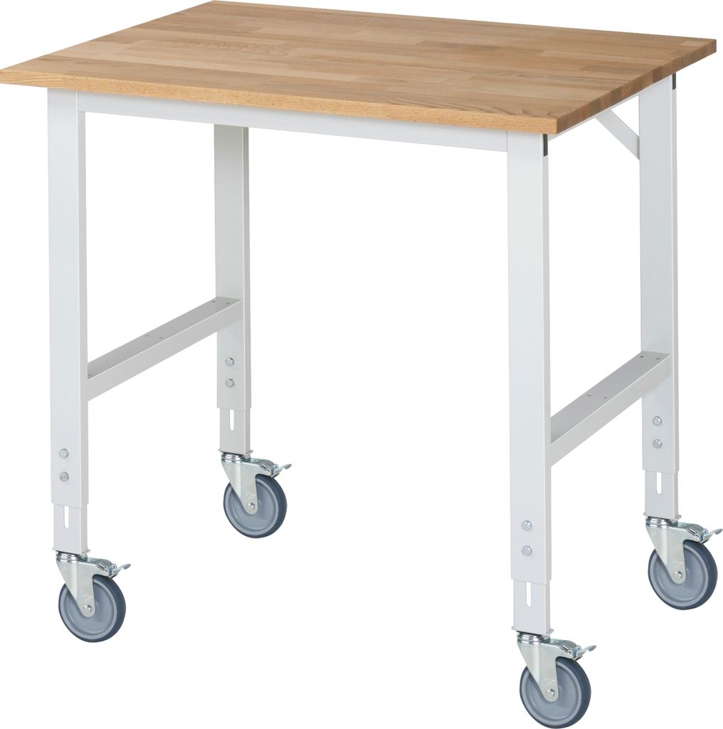 RAU Arbeitstisch 1000x800x910-1230 fahrbar B-Platte 25mm l.gr
