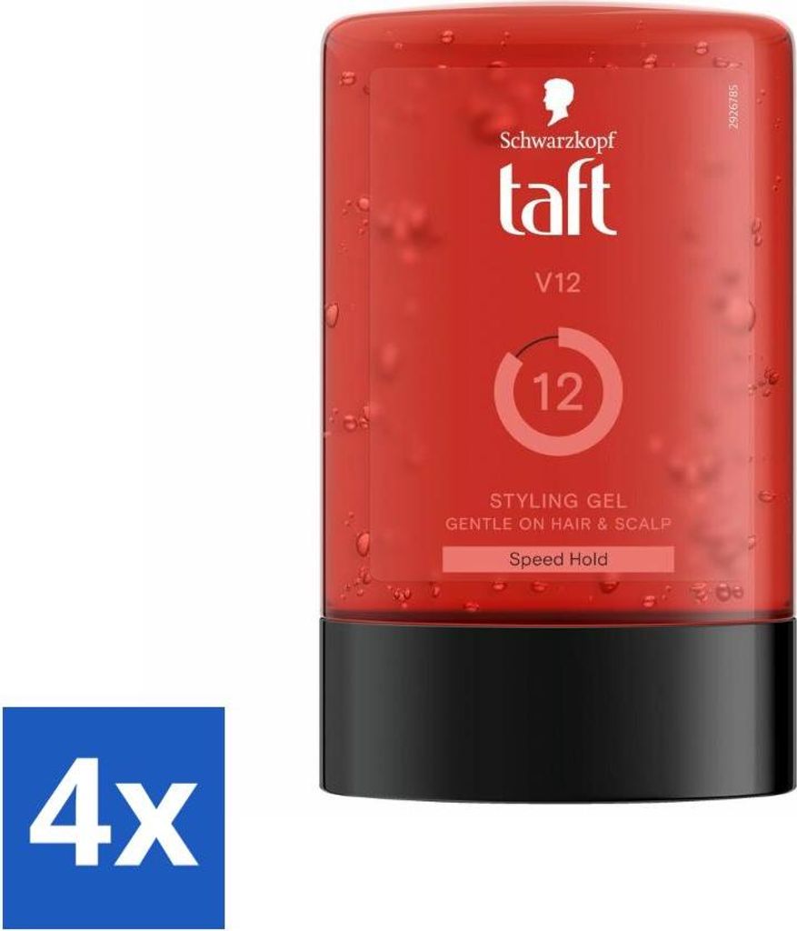 Taft - V12 - Styling Gel - Superschneller Halt - 300 ml - Vorteilspack - 4 Stücke