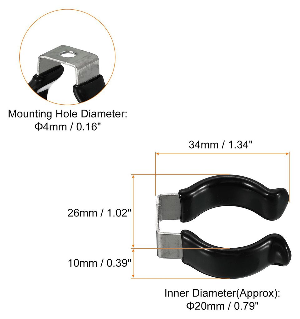 10Stk. T8 U Clips Halter Halterung LED Glš¹hbirne Montagehalterung LED Schlauch Befestigungsklemmen Lichtschlauch-Montageclips Schwarz