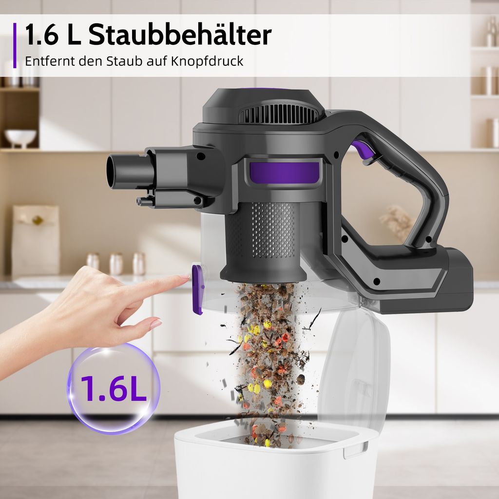 Aiibot Akku Staubsauger,36000Pa Staubsauger Kabellos,500W Produktbild 6
