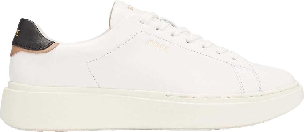 Boss - "Amber" Logo Sneaker für Damen, Leder GT10588 (36 EU) (Weiß)