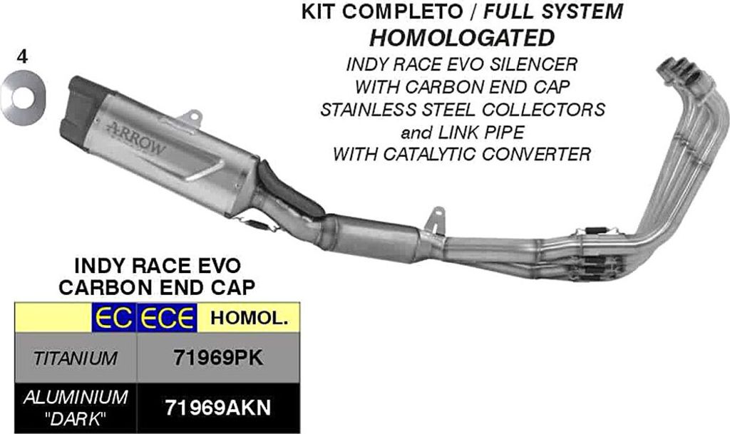 Kompletný výfukový systém ARROW homologovaný Indy Race Evo Obrázok produktu 