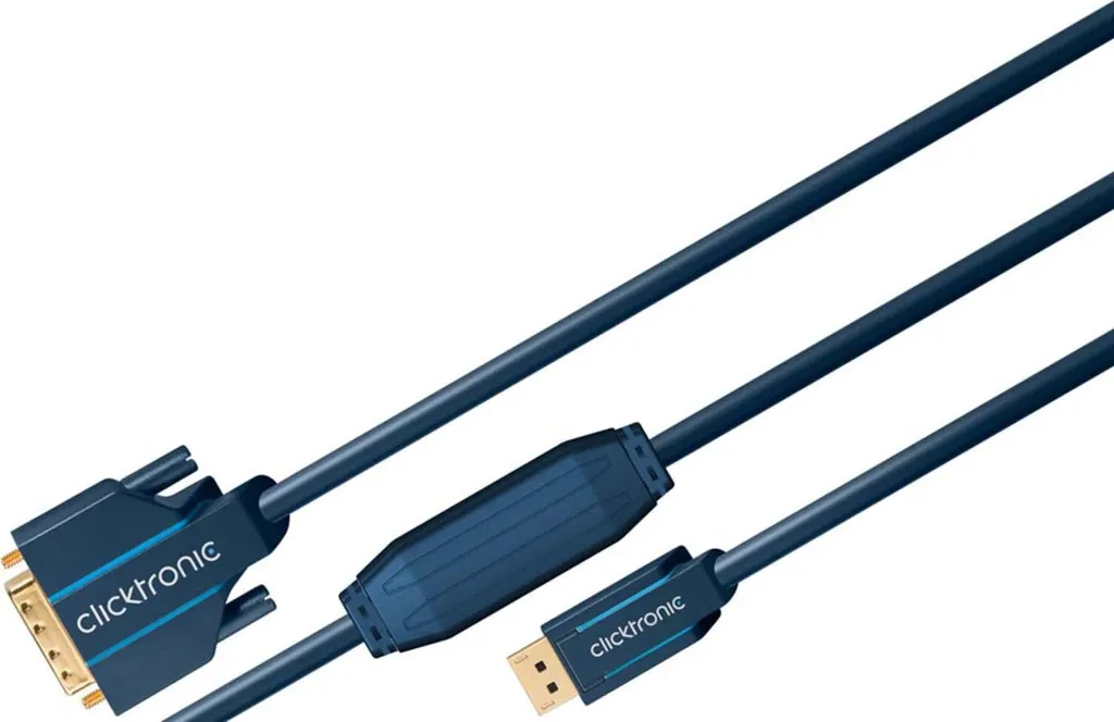 Câble pour brancher PC DisplayPort sur écran DVI Clicktronic actif 2m - 3