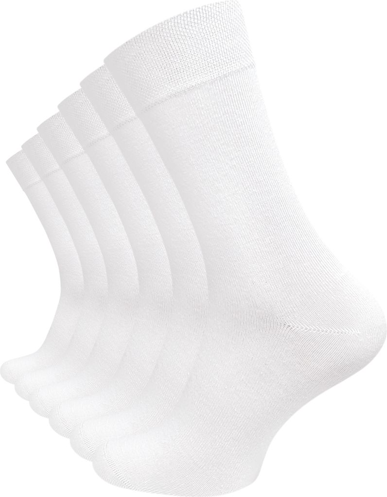 Cotton Prime® 6 Paar Socken ohne Gummibund 43-46 weiß Produktbild 