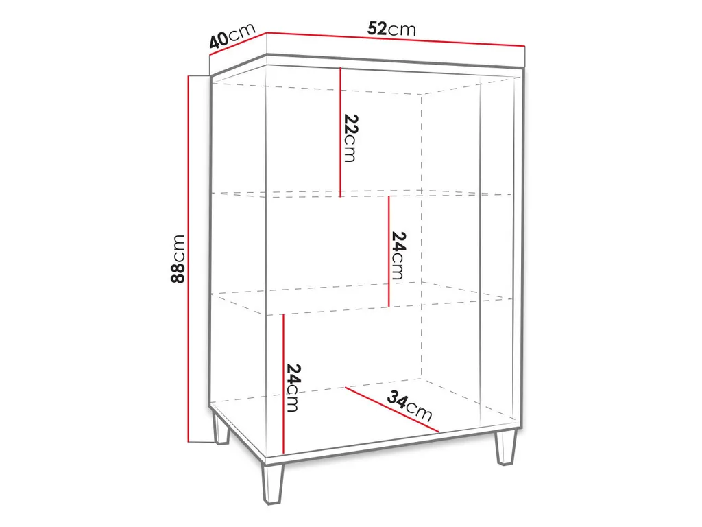 Buffet bas Commode LED BANTRY 2 blanc et bois pour salon moderne 120cm - 3