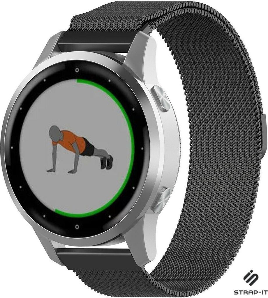 A smartwatch displaying an exercise animation.