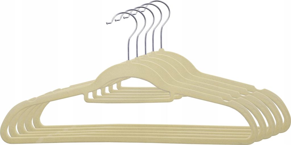 Maxi Velours Kleiderbügel 5er Set - beige