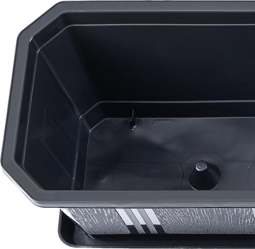 Rechteckige Pflanzenbox mit Untersetzer - Kunststoff-Blumentopf für Innen und Außen - Ideal für Balkon, Terrasse und Fensterbank