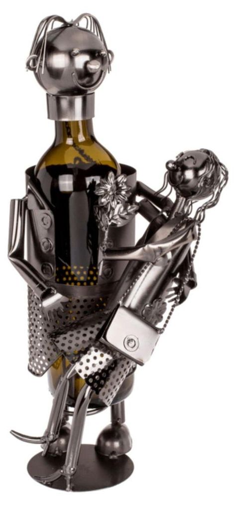 Liebespaar Flaschenhalter aus Metall für 1 Flasche Produktbild 