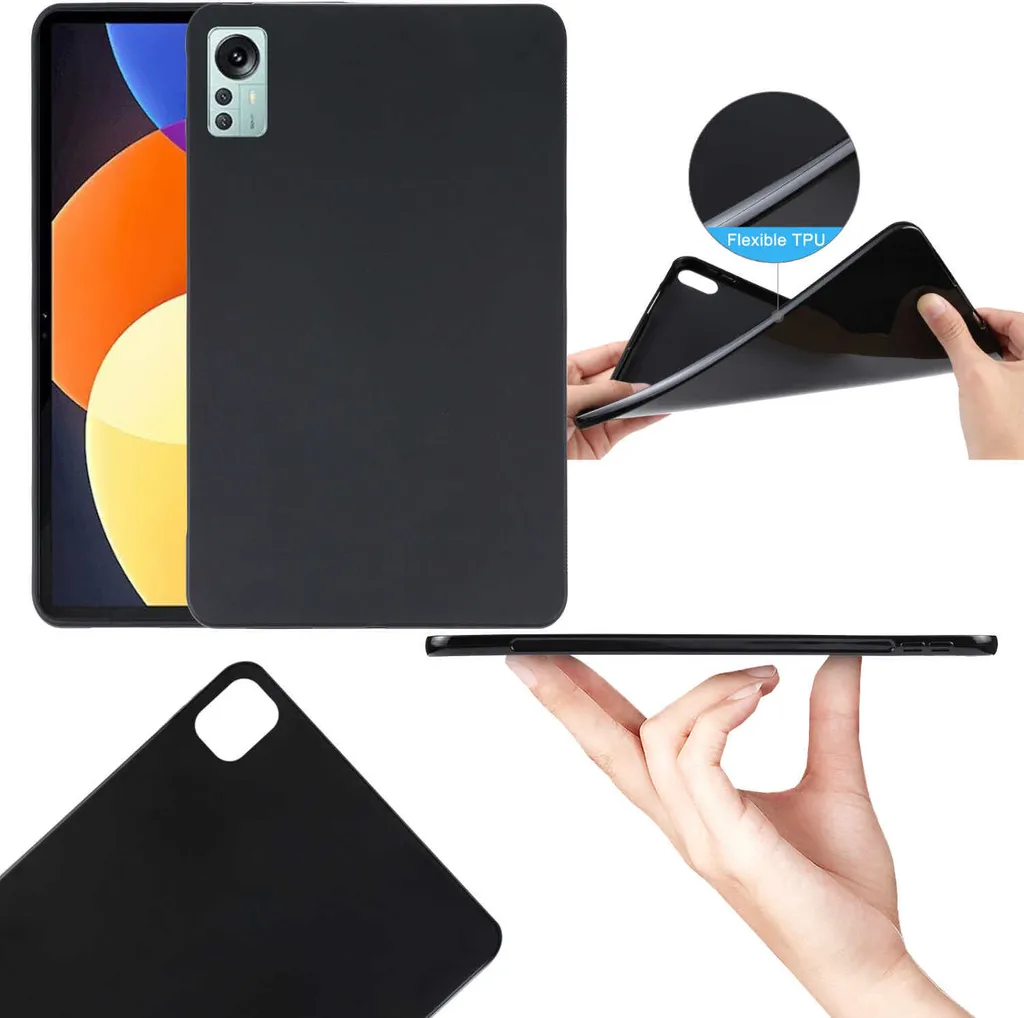 Per Xiaomi Mi Pad 5 Pro 12.4 2022 nero Tablet Case Sleeve Case TPU Silicone sottile