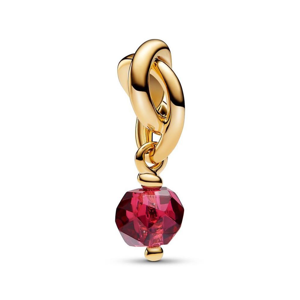 Charm-Anhänger Moments Juli, Schmuckkristall, IP Gold von PANDORA