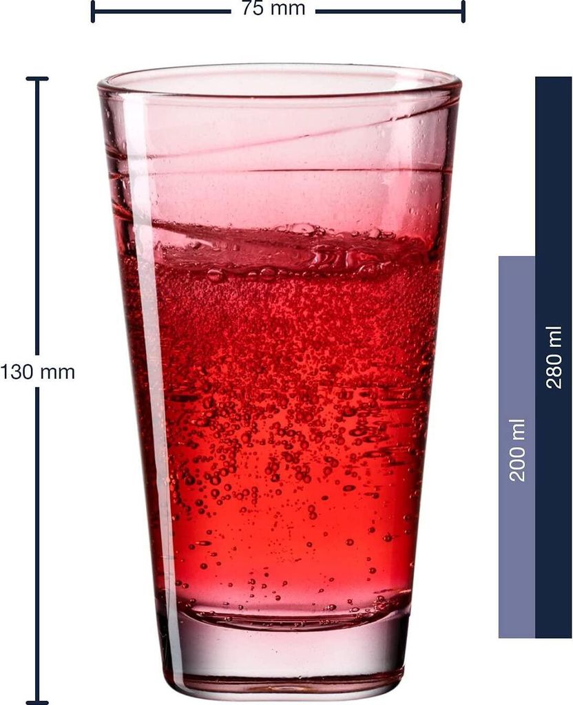 Leonardo Vario Struttura Bicchiere Acqua In Vetro Colorato Verde 250 Ml - Lavabile In Lavastoviglie, Made In Germany - 2