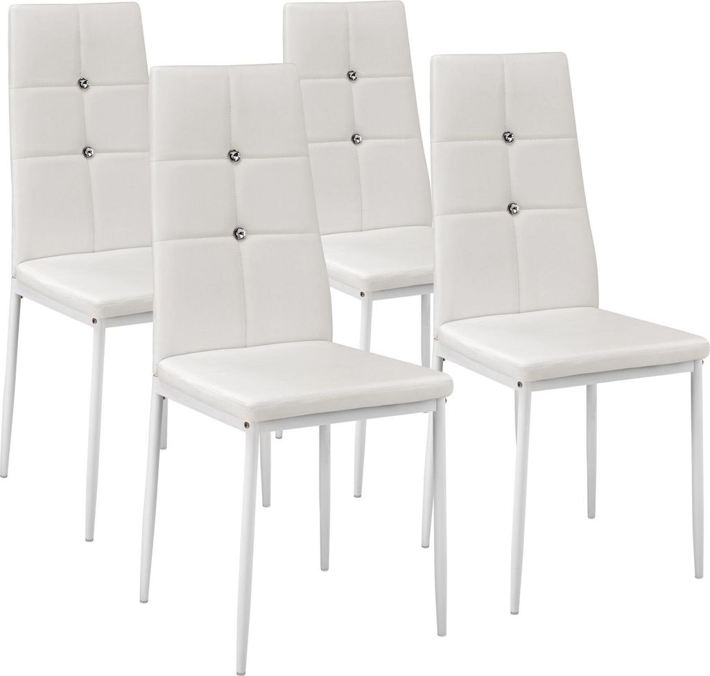 Lot de chaises avec strass - blanc, Lot de 4 Image du produit 