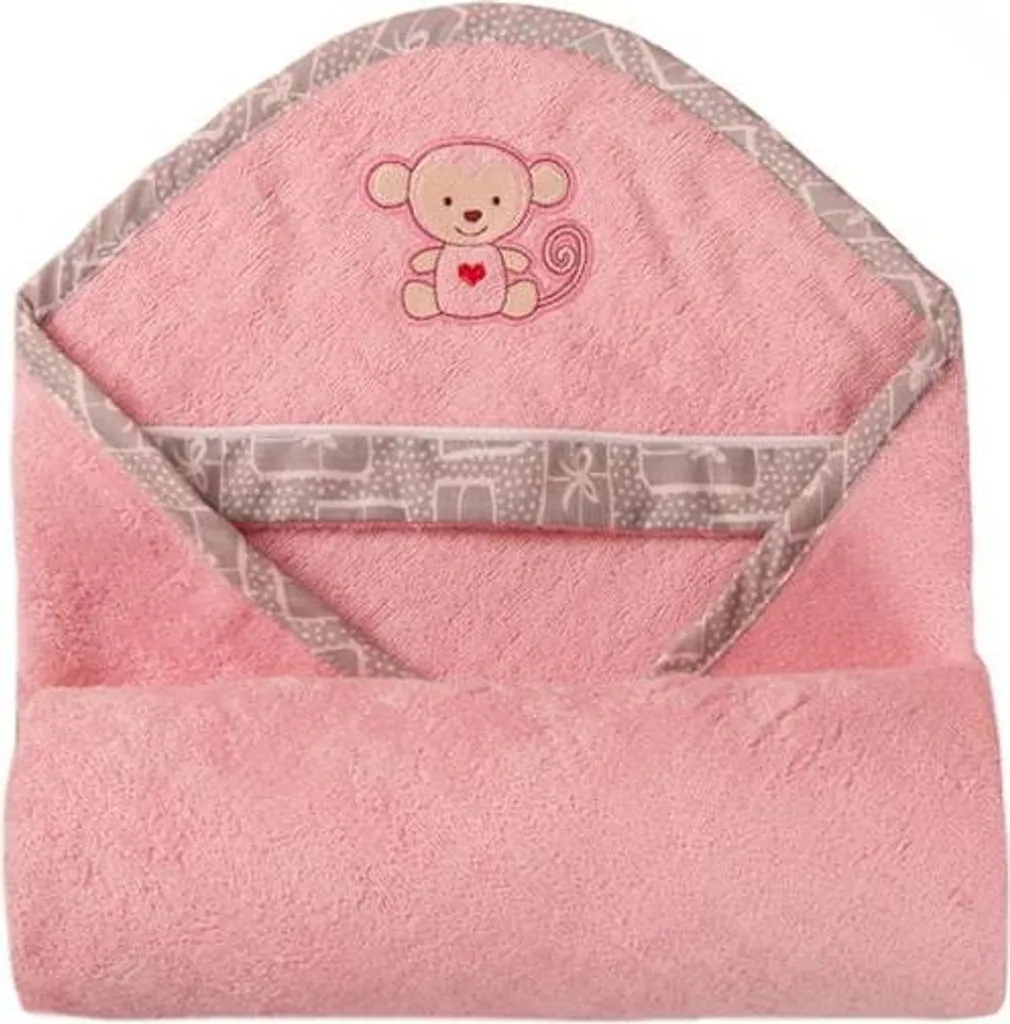 Serviette à capuche bambou rose 100x100 cm ultra absorbante et douce