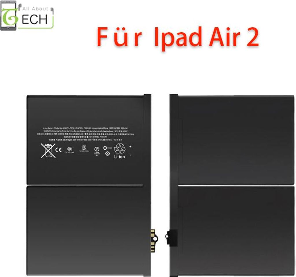 Ersatz Akku für iPad Air 2 6G A1547 / A1566 / A1567 7340mA Accu Batterie Batt...