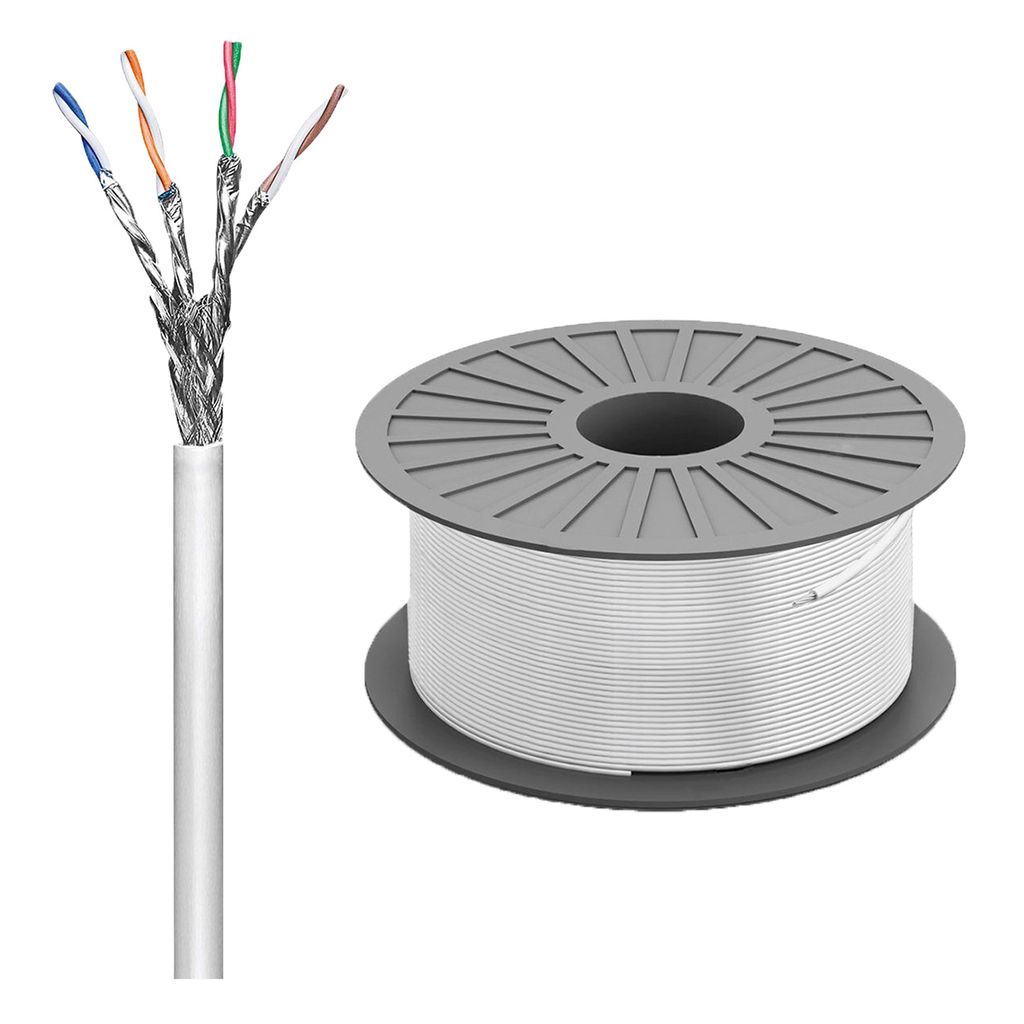 Goobay 93955 Sieťový kábel CAT 6, S/FTP (PiMF), sivý, 100 m Obrázok produktu 