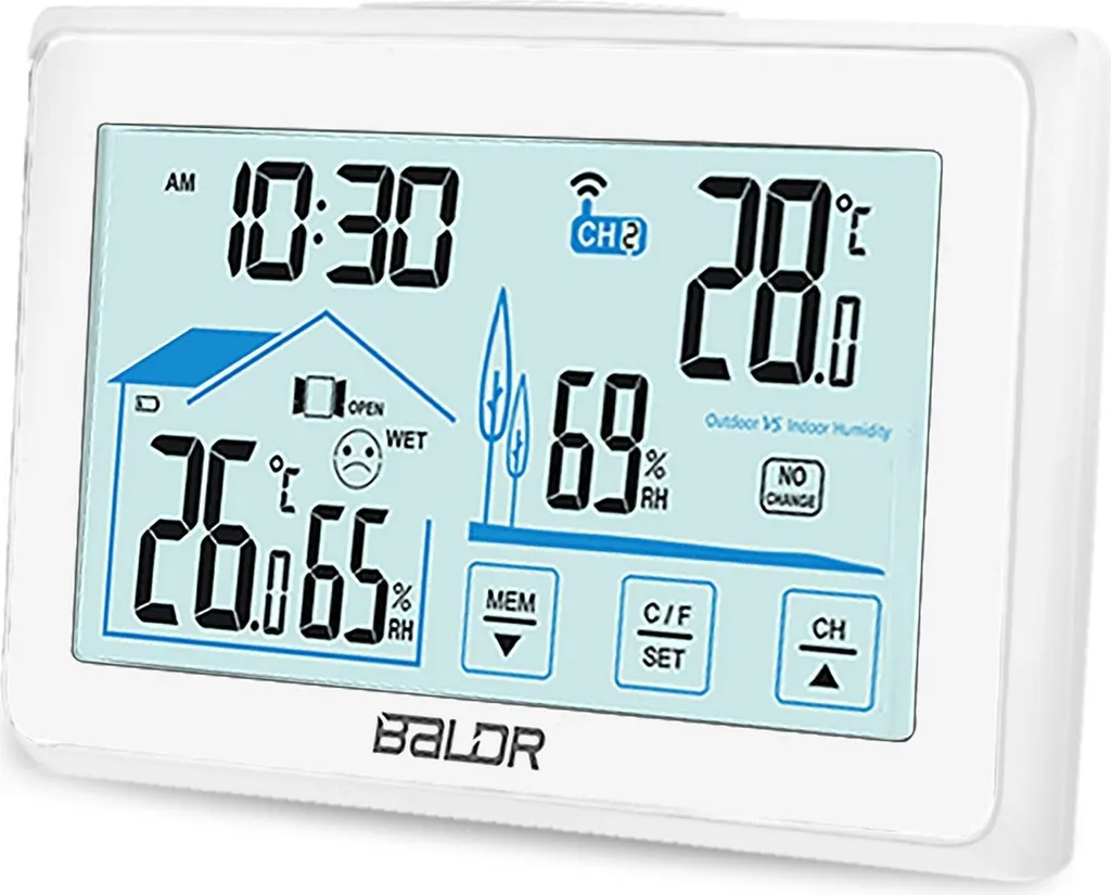 Station météo BD-910 blanc écran haute visibilité et alertes gel - 3