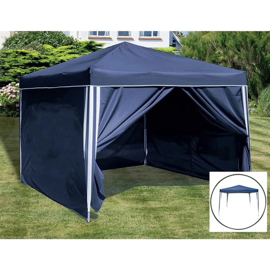 Parois Latérales Bleues pour Pavillon 3x3m avec Protection Intempérie