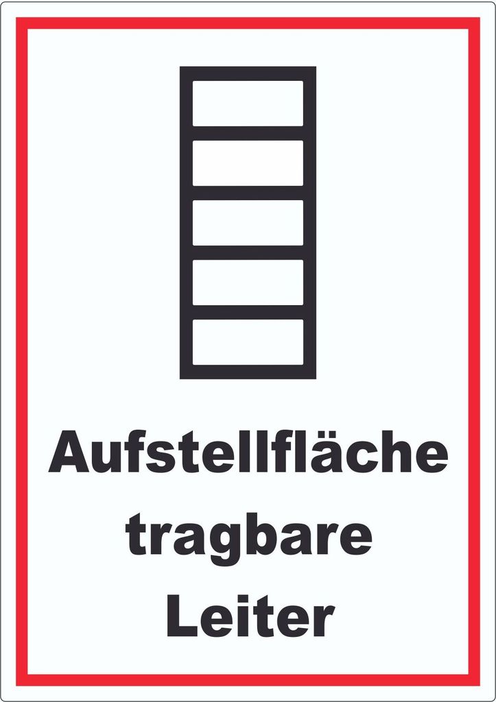 Aufkleber Aufstellfläche tragbare Leiter A7 (74x105mm)