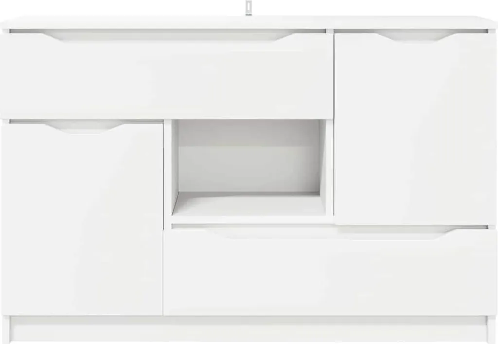 Buffet Blanc Gain de Place 100 cm : Solution de Rangement pour Petits Espaces - 6