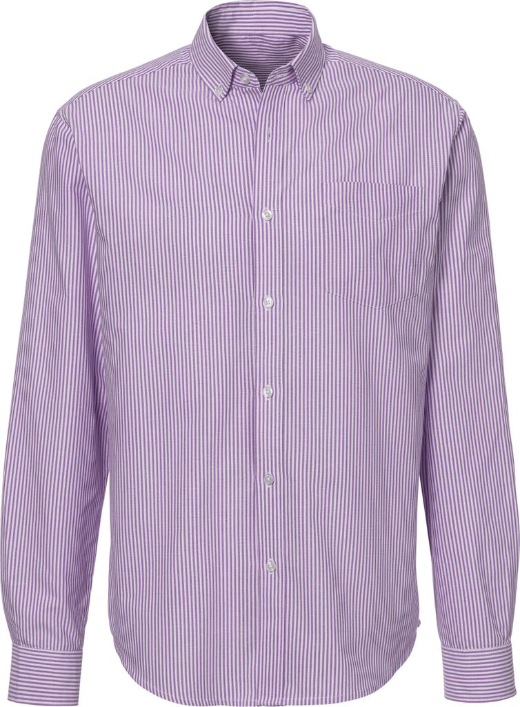 H.I.S. Langarmhemd lila / weiß Größe XL