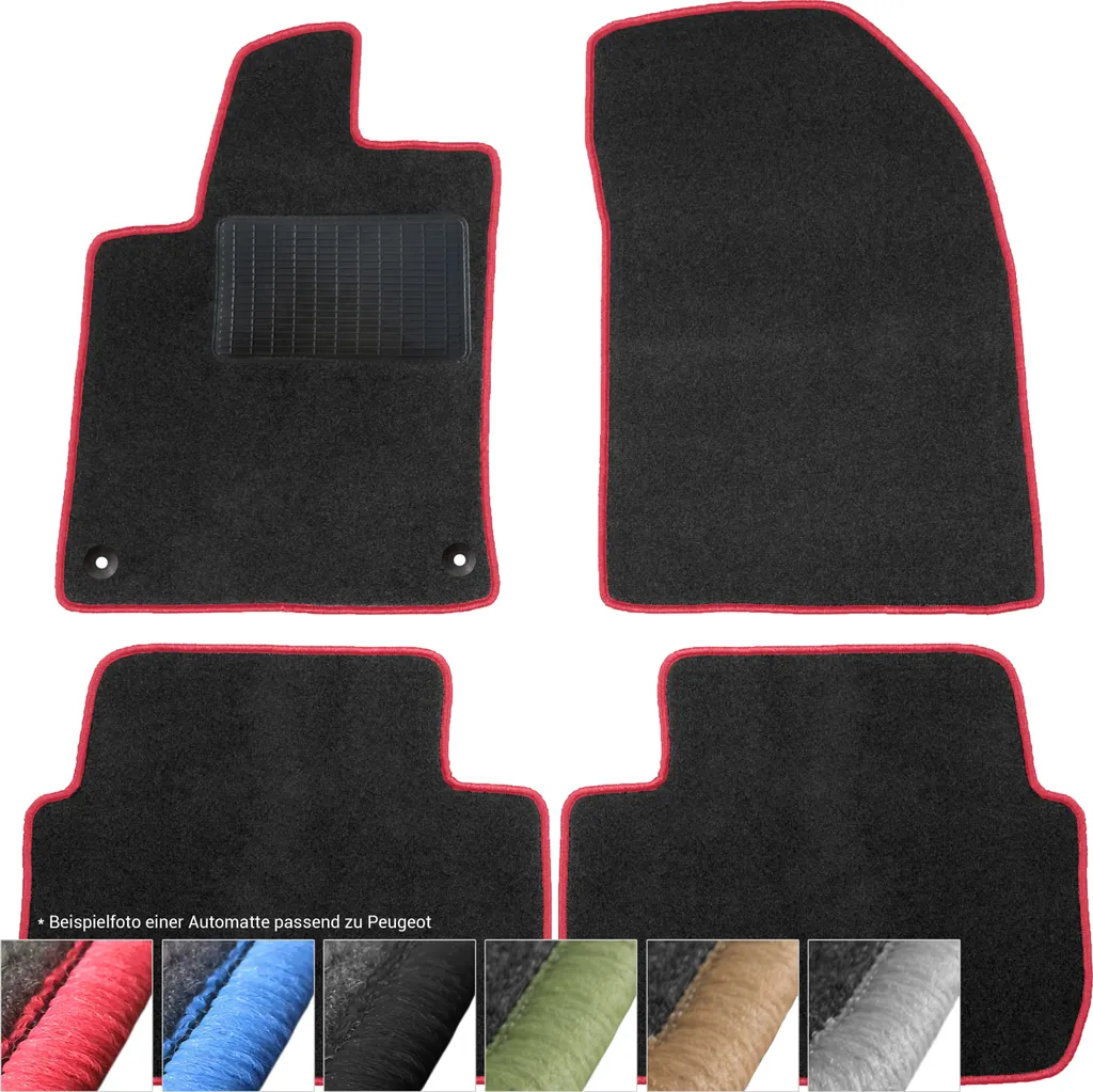 Tappetini Auto moto-MOLTICO Peugeot 407 / Citroen C5 Velluto Nero