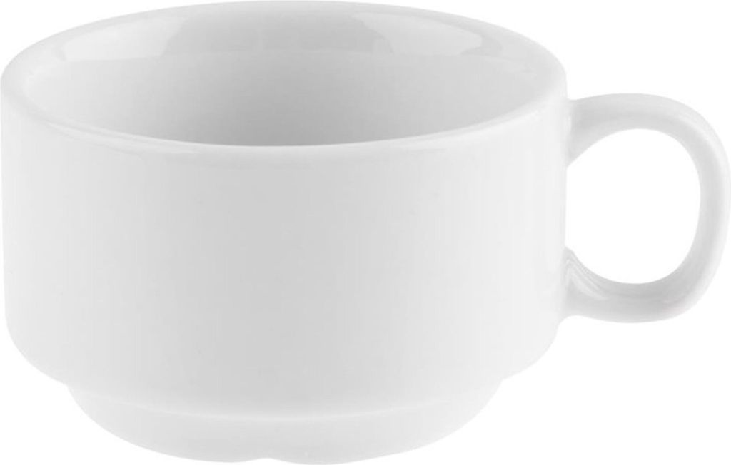 Olympia Whiteware stapelbare Espressotassen + Untertassen - 12 Sets